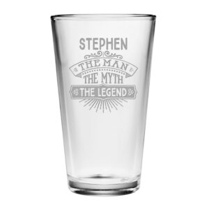 Personalized The Man The Myth The Legend - Etched Pint Glass