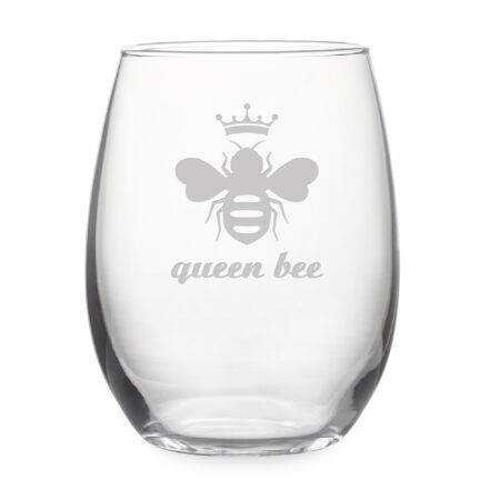 Queen Bee & Beekeeper - Set of Two Stemless Wine