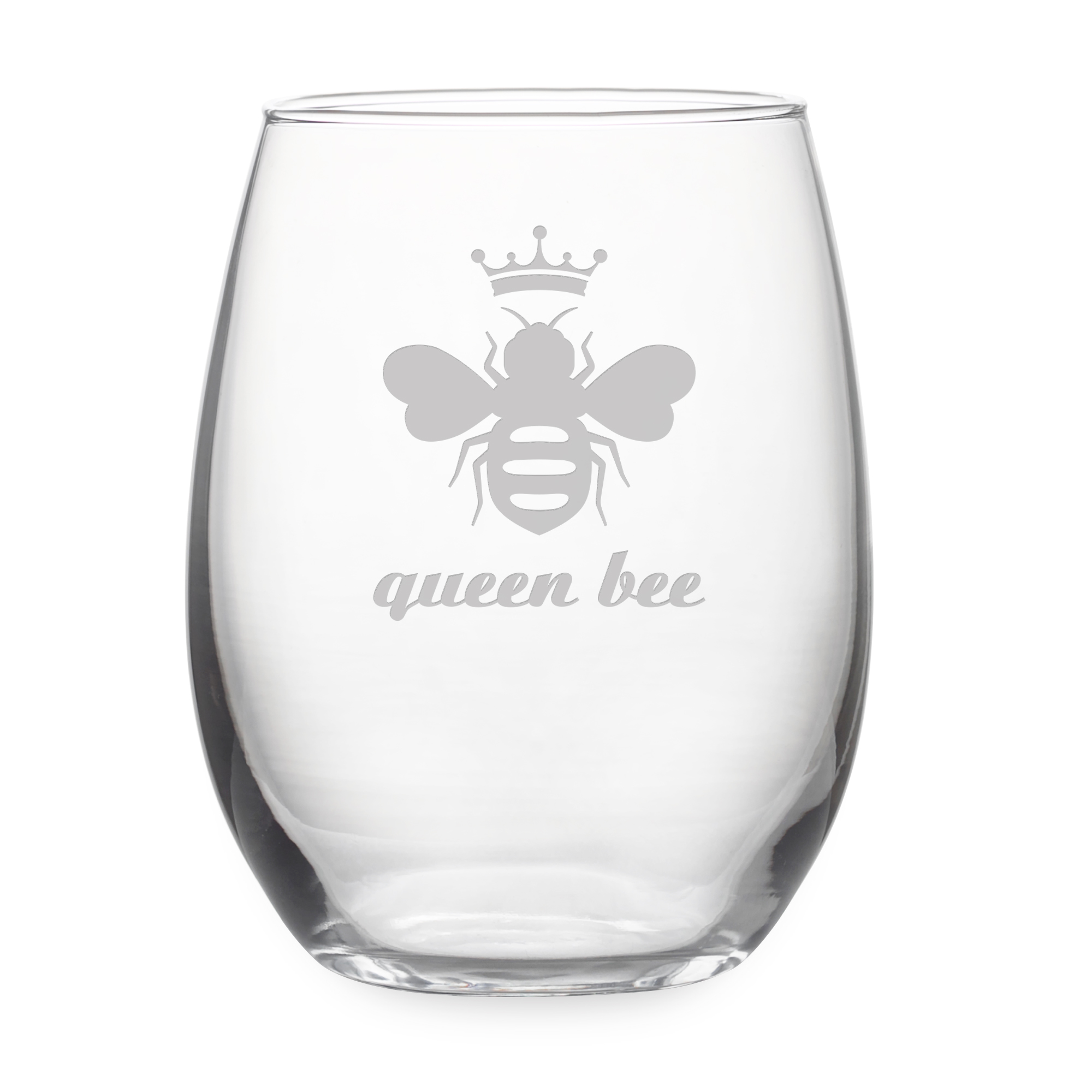 Bee Engraved Style Wine/Water Glasses - Set of 2