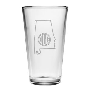 State and Circle Monogram Pint