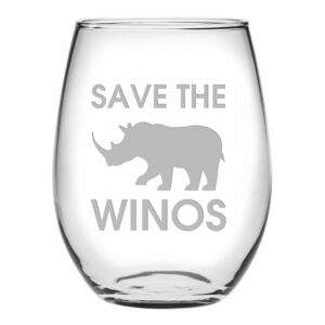 Save the winos stemless wine