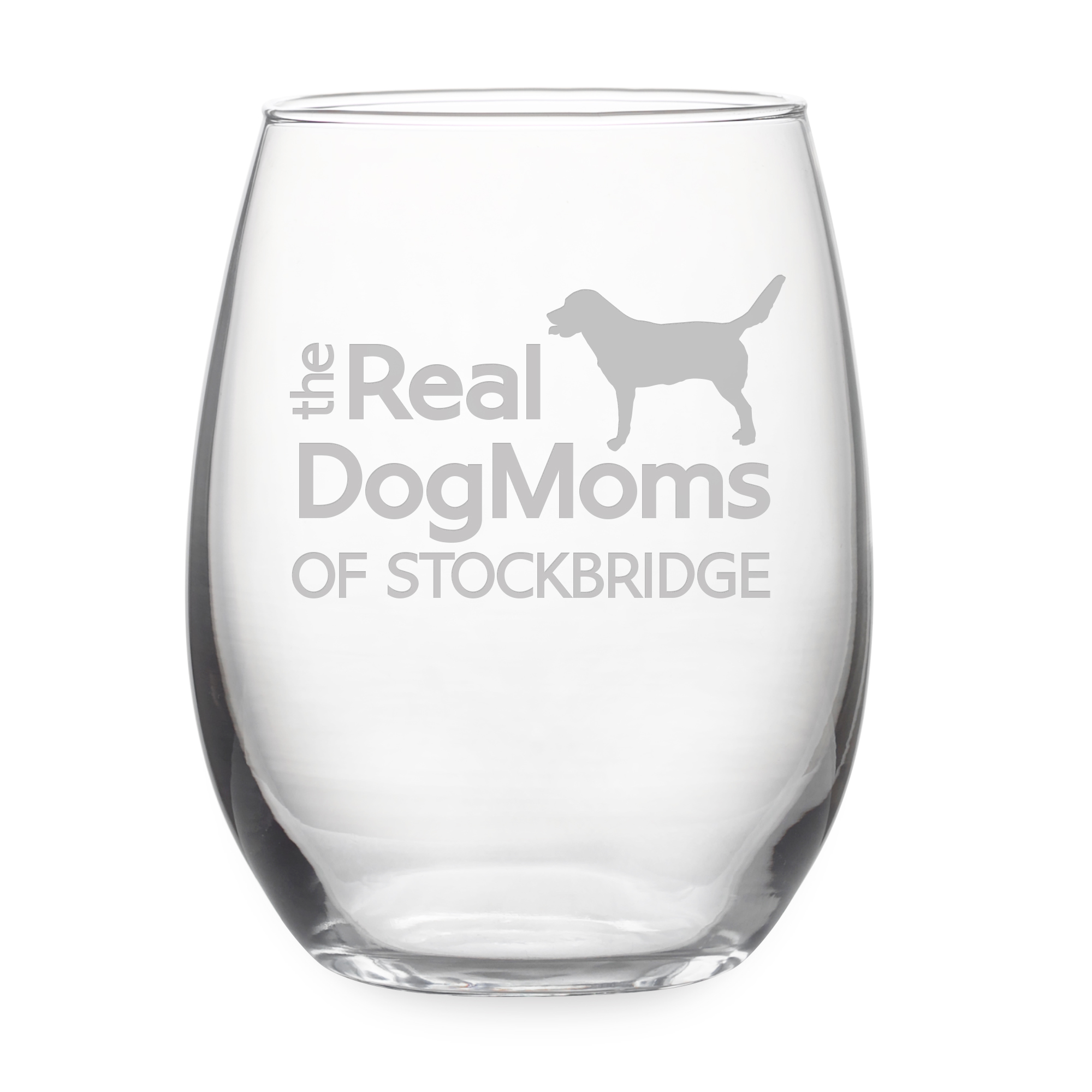 Personalized The Real Dog Mom - Wine Glasses