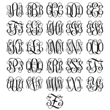 Interlocking Script Monogram Alphabet