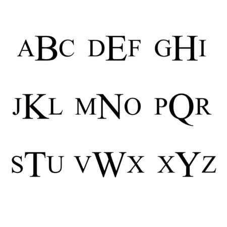 Three Letter Block Monogram Alphabet