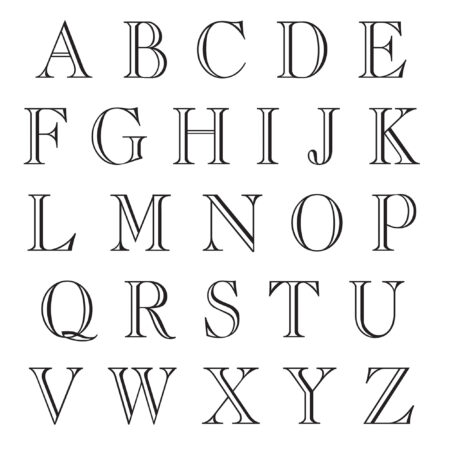 Letter Engraved Alphabet