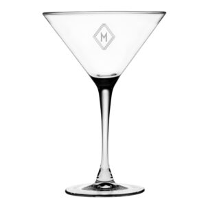 Martini Glasses with Initial Deco Design