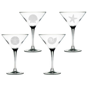 Blue Crab - Martini Glass - Set of Four