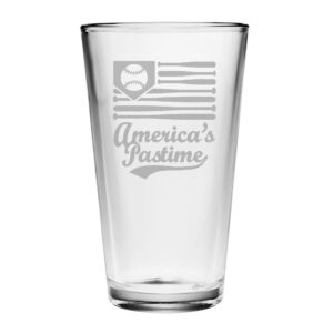 Americas Pastime on a Etched Pint Glassware