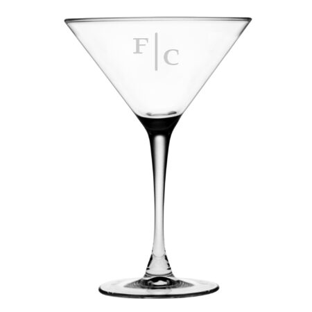 Quinn two letter initials on martini glass