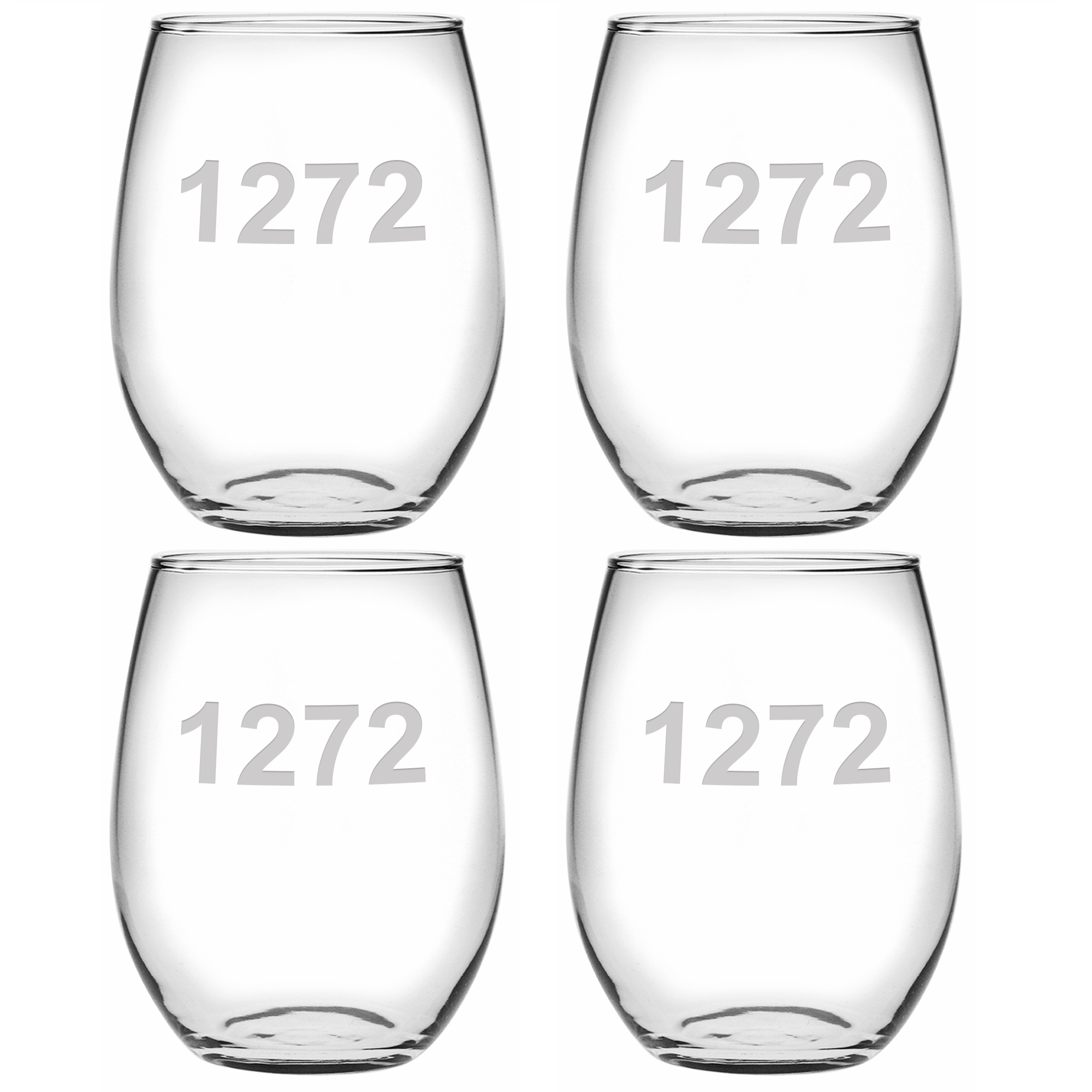 Zip Code/Area Code Engraved Stemless Wine Glass (each)