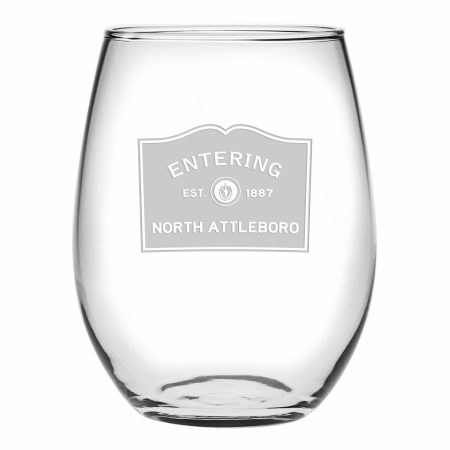 Entering Sign With City / town and Established year on stemless wine glass