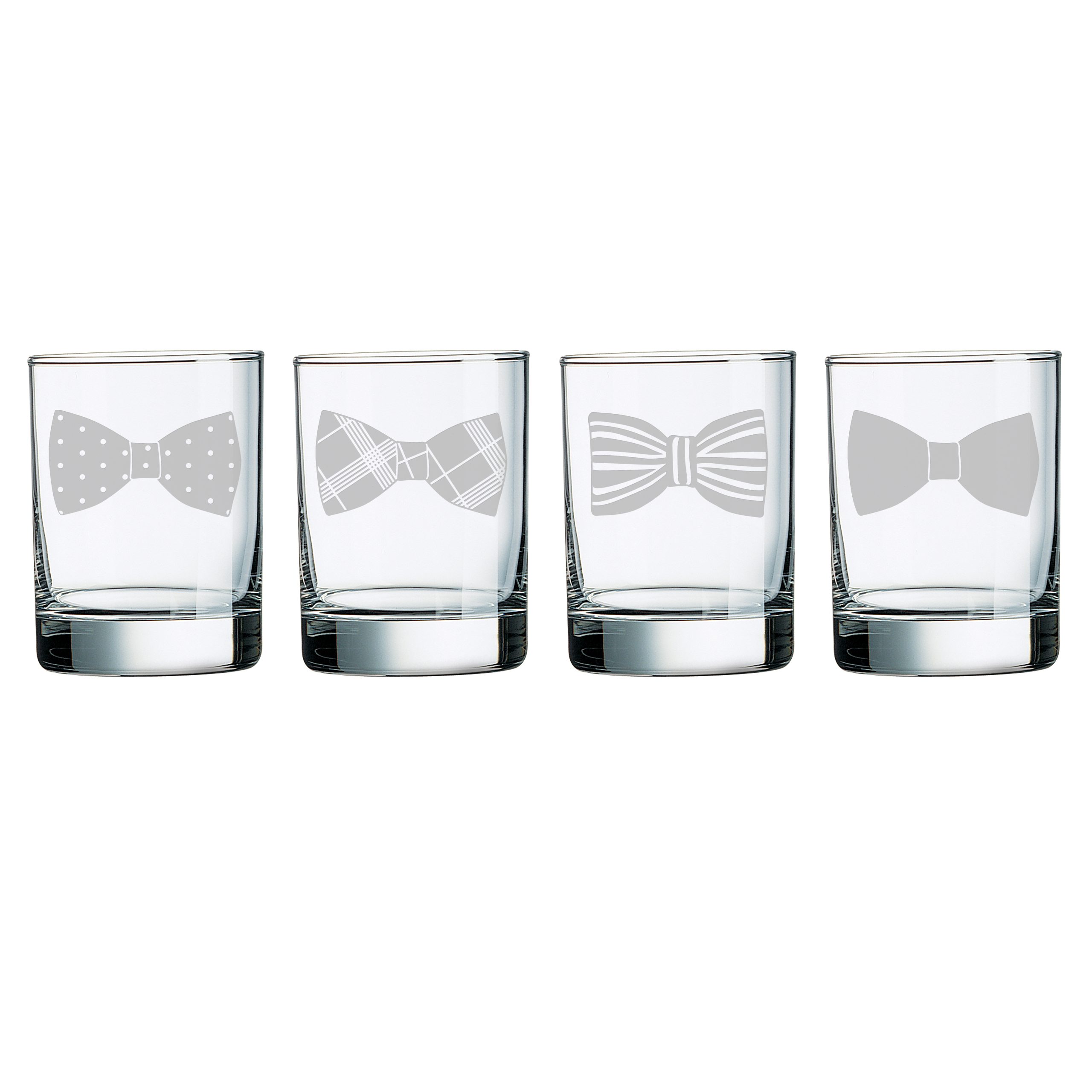 Bow Ties Whiskey DOR Glasses - Set of 4 - Image 2