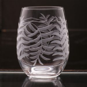 Palm - Hand Cut - Stemless Wine Glasses - Set of 4