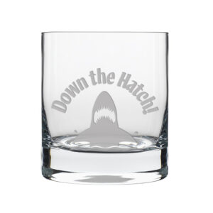 Down The Hatch Shark - Whiskey Glass