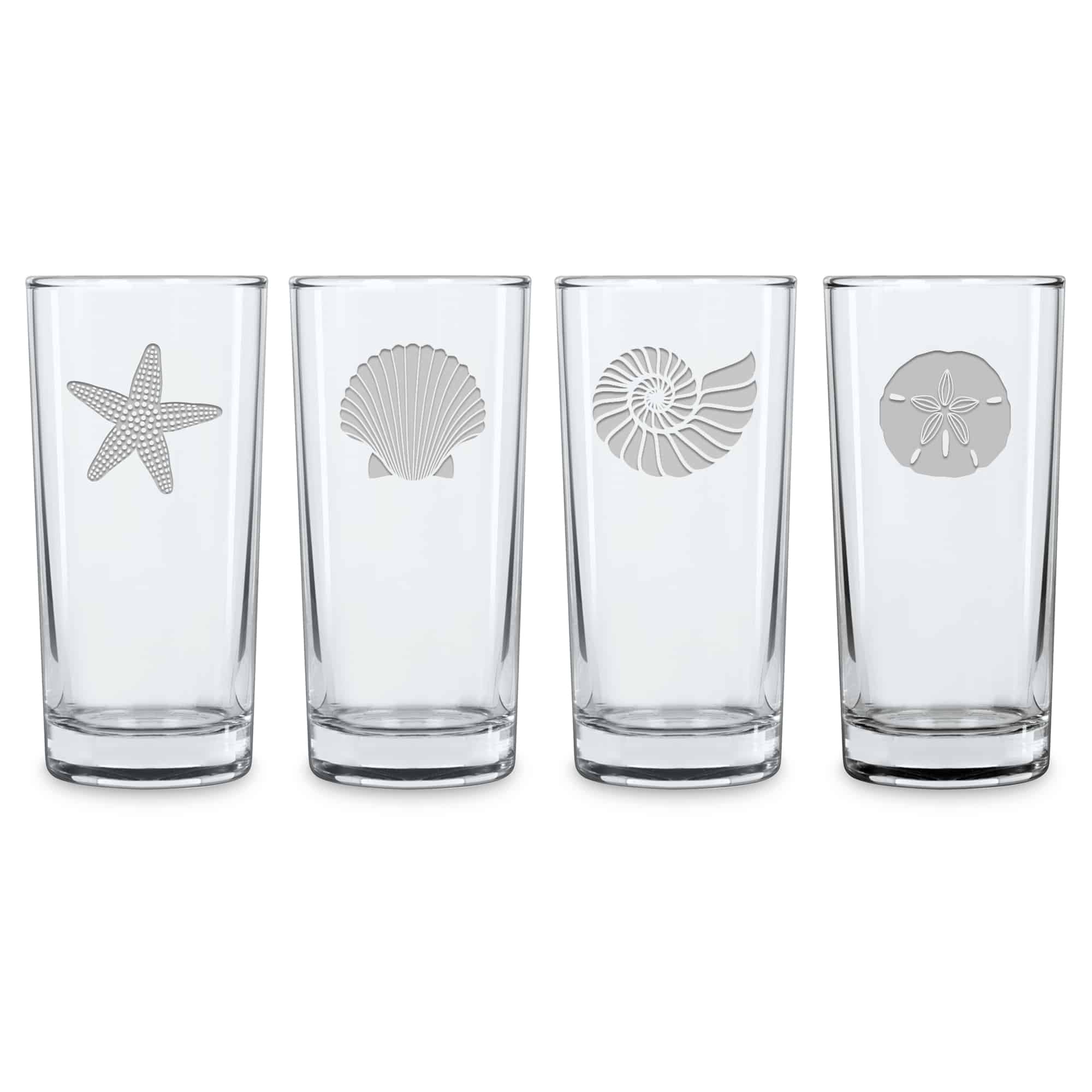 Seashore Assortment - High Ball Glasses - Set of 4