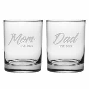 Mom & Dad Establish Date - Whiskey Glasses - Set of 2