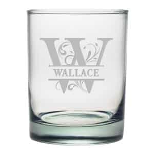 Realtor - Camelot Monogram - Personalized - Rocks Glass - Set of 4