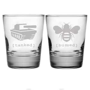 Mr Tipsy Assortment Whiskey Glasses - Set of 2