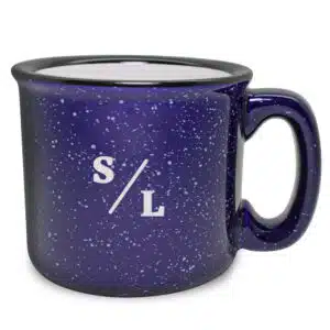 2 Initial Slant - Ceramic Camp Mug