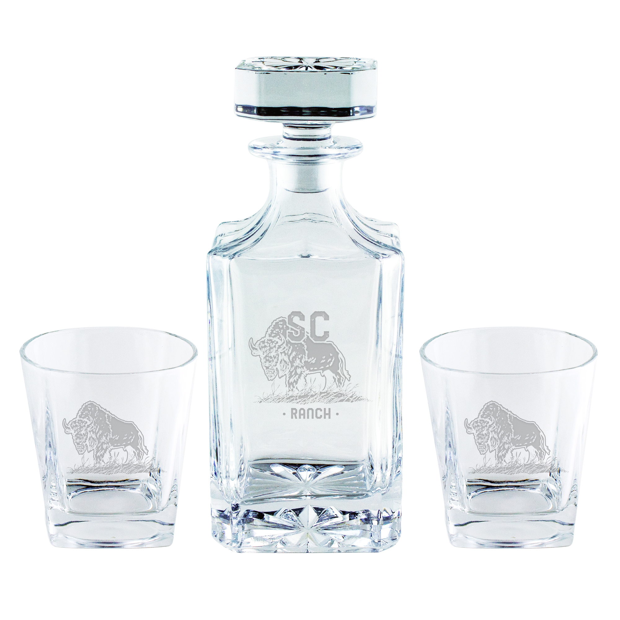 Custom Decanter & Whiskey DOR Glasses - Set