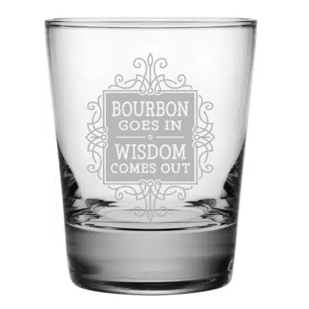 Bourbon Goes In - Heavy Base Geo Double Old Fashion