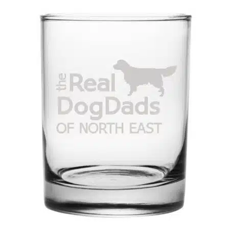 The Real Dog Dads Whiskey Rocks Glass