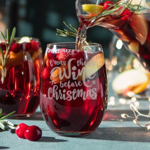 T'was the Wine Before Christmas Stemless Wine