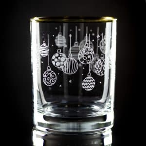 Ornament Wrap Gold-Rimmed Rocks Glass