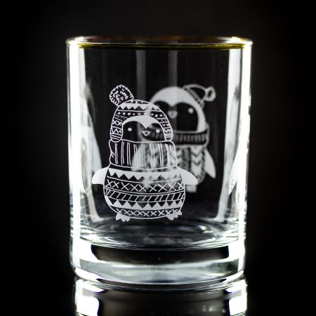 Penguin Wrap Gold-Rimmed Rocks Glass