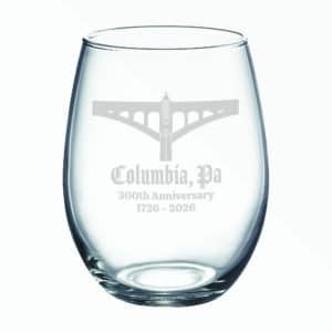 Columbia 300th Anniversary Stemless Wine Glass