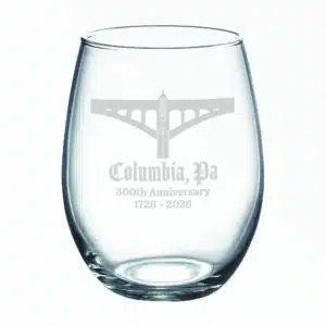 Columbia 300th Anniversary Stemless Wine Glass